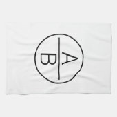 Linge De Cuisine Monogramme moderne de deux initiales (Horizontal)