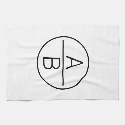 Linge De Cuisine Monogramme moderne de deux initiales (Horizontal)