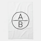 Linge De Cuisine Monogramme moderne de deux initiales (Vertical)