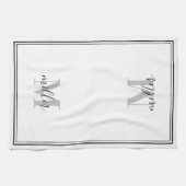 Linge De Cuisine Monogramme moderne de la famille des cadres noirs (Horizontal)