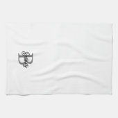 Linge De Cuisine Monogramme moderne élégant Nom noir Gris noir Scri (Horizontal)