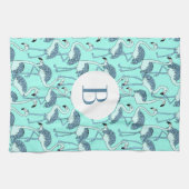 Linge De Cuisine Monogramme moderne Flamants roses tropicaux Motif (Horizontal)