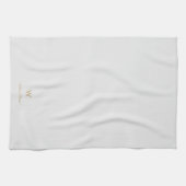 Linge De Cuisine Monogramme Moderne Gris Clair Or Script (Horizontal)