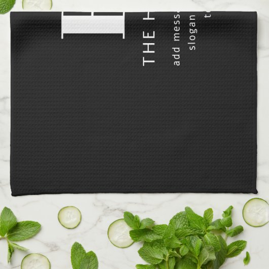 Linge De Cuisine Monogramme moderne modifiable Nom et message | Noi (Plié)