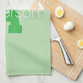 Linge De Cuisine Monogramme moderne | Pale & Kelly Green (Quart Plié)