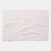Linge De Cuisine Monogramme Moderne Rose Pâle Or Écriture (Horizontal)