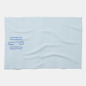 Linge De Cuisine Monogramme Moderne Trois Lettres Bleu (Horizontal)