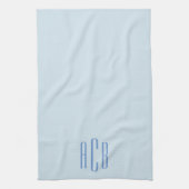 Linge De Cuisine Monogramme Moderne Trois Lettres Bleu (Vertical)