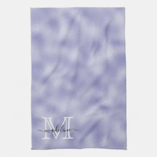Linge De Cuisine Monogramme moderne violet à huile violette