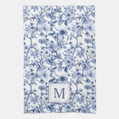 Linge De Cuisine Monogramme Motif bleu Chinoiserie Toile (Vertical)