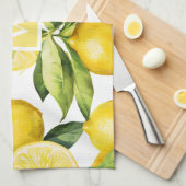 Linge De Cuisine Monogramme Motif Citrus citron (Quart Plié)