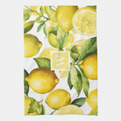 Linge De Cuisine Monogramme Motif Citrus citron (Vertical)