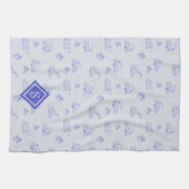 Linge De Cuisine Monogramme Motif de l'orignal de campagne mignonne (Horizontal)