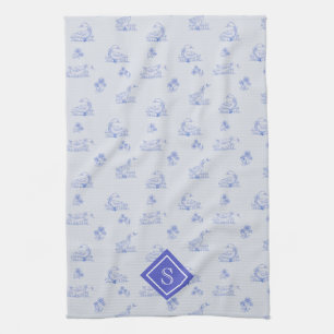 Linge De Cuisine Monogramme Motif de l'orignal de campagne mignonne