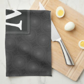 Linge De Cuisine Monogramme motif des cercles de charbon (Quart Plié)