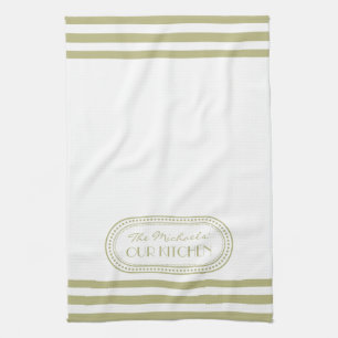 Linge De Cuisine Monogramme Motif Sage Green Sportpes