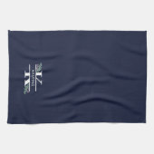 Linge De Cuisine Monogramme Navy Blue Greenery & Berries  (Horizontal)