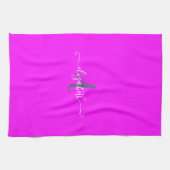 Linge De Cuisine Monogramme néon fluorescent rose (Horizontal)