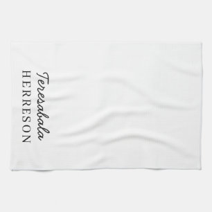 Linge De Cuisine Monogramme Neutre Moderne Minimaliste Élégant