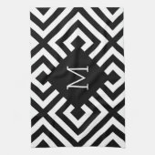 Linge De Cuisine Monogramme noir et blanc (Vertical)