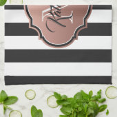 Linge De Cuisine Monogramme noir et blanc (Plié)