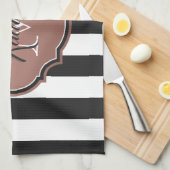 Linge De Cuisine Monogramme noir et blanc (Quart Plié)