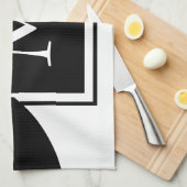 Linge De Cuisine Monogramme noir et blanc extraordinaire (Quart Plié)