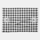 Linge De Cuisine Monogramme noir et blanc pour le contrôle du bison (Horizontal)