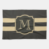 Linge De Cuisine Monogramme noir et or (Horizontal)