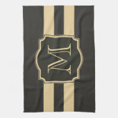 Linge De Cuisine Monogramme noir et or (Vertical)