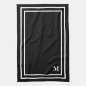 Linge De Cuisine Monogramme noir moderne (Vertical)