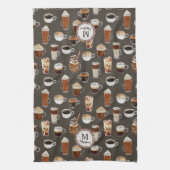 Linge De Cuisine Monogramme Nom Venti Amoureux du Café (Vertical)
