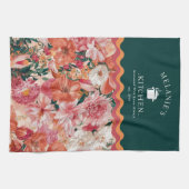 Linge De Cuisine Monogramme orange rose floral (Horizontal)