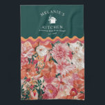 Linge De Cuisine Monogramme orange rose floral<br><div class="desc">Élevez votre espace avec le tapis de Monogramme à motifs floraux rose orange, qui présente un mélange vibrant de teintes chaudes, des détails floraux délicats et une touche personnalisée. Parfait pour ajouter chaleur et élégance aux salons, chambres ou entrées, ce tapis crée une atmosphère élégante et accueillante. Idéal pour ceux...</div>