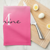 Linge De Cuisine Monogramme Parties scintillant à séchage rose chau (Quart Plié)