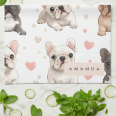 Linge De Cuisine Monogramme Personalized Adorable French Bulldog (Plié)