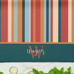 Linge De Cuisine Monogramme personnalisé de bande moderne Nom initi<br><div class="desc">Chic élégant serviette de cuisine en bande avec Monogram Initial et Nom. Ces serviettes de cuisine uniques sont un cadeau parfait pour célébrer un anniversaire, la retraite, l'anniversaire, la fête du ménage, un cadeau mariage, etc... Une façon amusante de célébrer n'importe quelle occasion. Associez-le avec une bouteille de vin et...</div>