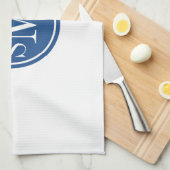 Linge De Cuisine Monogramme personnalisé et bleu classique (Quart Plié)