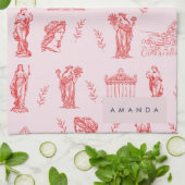 Linge De Cuisine Monogramme personnalisé Grec Ancien Statue Cadeaux (Plié)