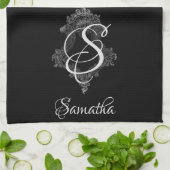 Linge De Cuisine Monogramme personnalisé initial (Plié)