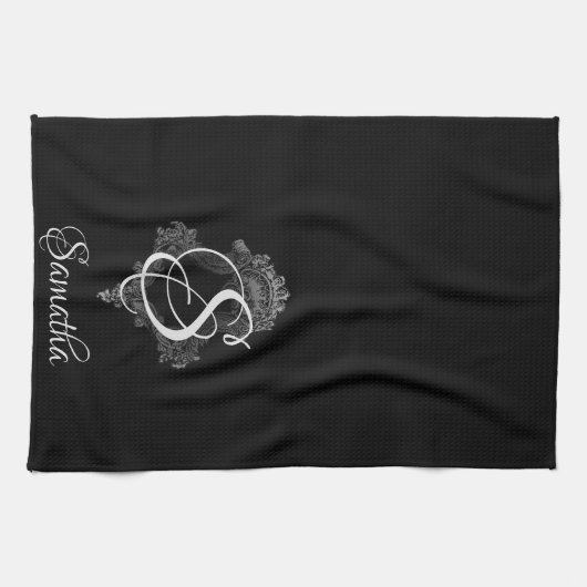 Linge De Cuisine Monogramme personnalisé initial (Horizontal)