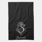 Linge De Cuisine Monogramme personnalisé initial (Vertical)