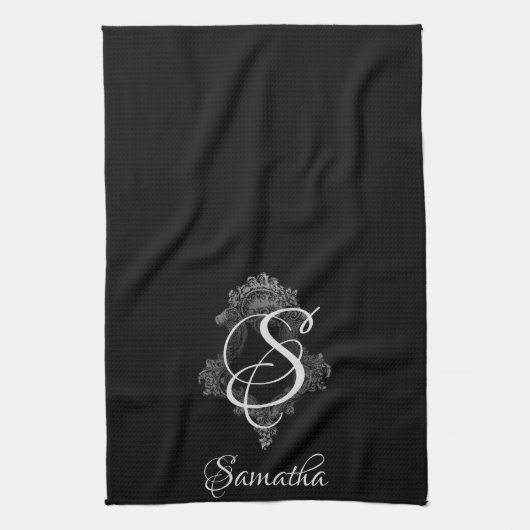 Linge De Cuisine Monogramme personnalisé initial (Vertical)