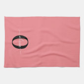 Linge De Cuisine Monogramme personnalisé Nom de script noir blanc r (Horizontal)