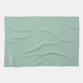 Linge De Cuisine monogramme personnalisé, vert sauge moderne (Horizontal)
