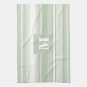 Linge De Cuisine Monogramme rayures vert pâle (Vertical)
