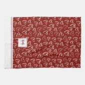 Linge De Cuisine Monogramme Red Valentine Heart Motif (Horizontal)