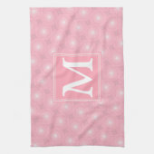 Linge De Cuisine Monogramme rose cercles motif (Vertical)