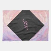 Linge De Cuisine Monogramme rose et noir (Horizontal)