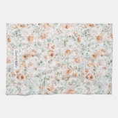 Linge De Cuisine Monogramme Rose Eucalyptus Feuille Verdure Floral (Horizontal)